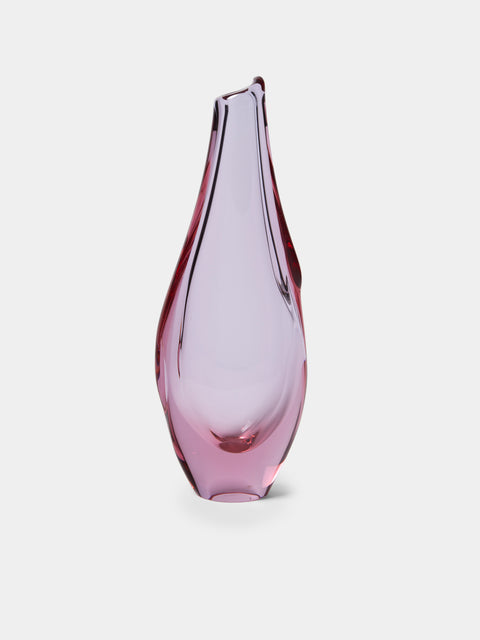 Antique and Vintage - Mid-Century Glass Vase - Pink - ABASK - 