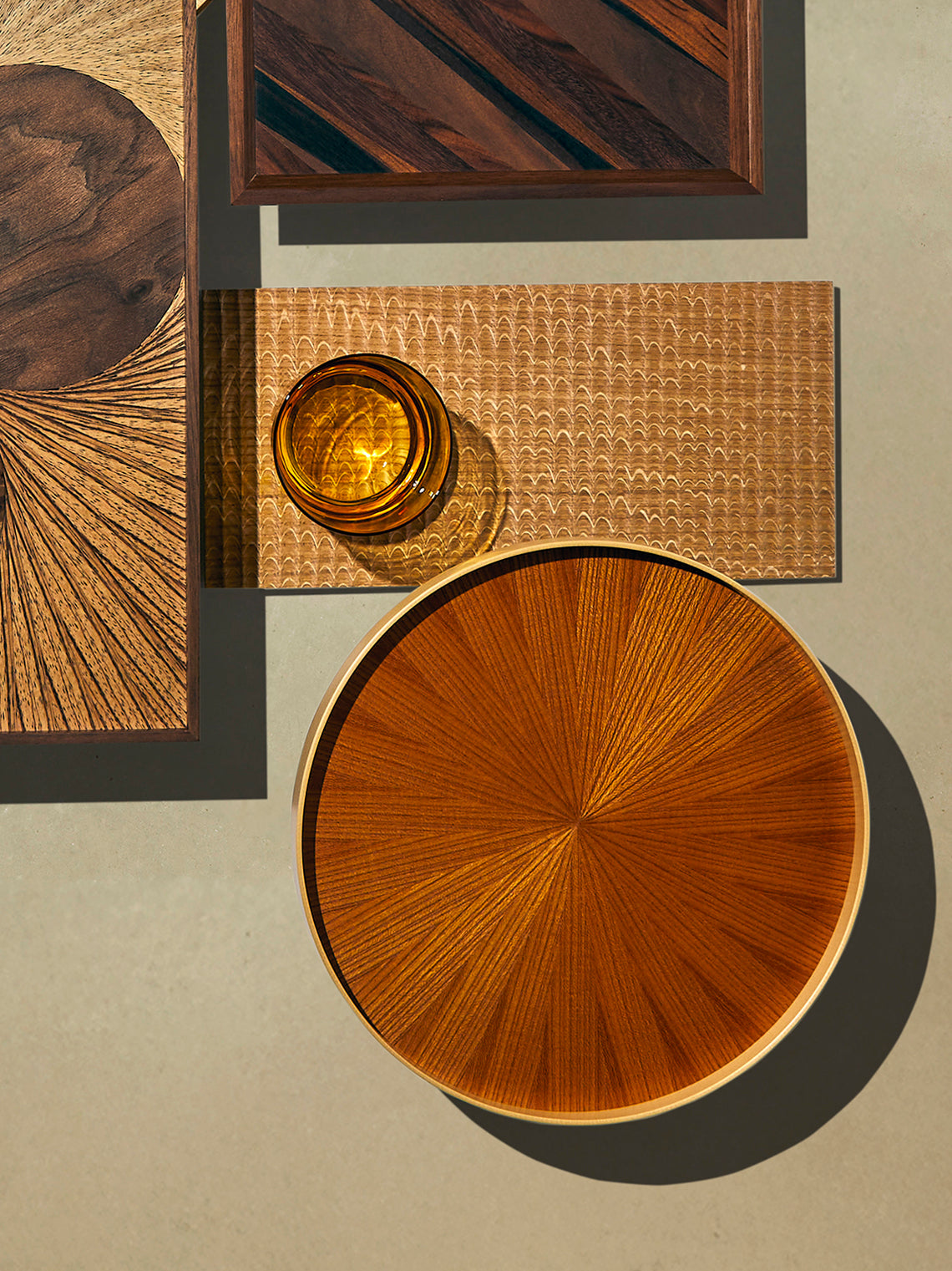 Mori Kougei - Rays Zelkova Wood Round Tray (11in/28cm) - Yellow - ABASK