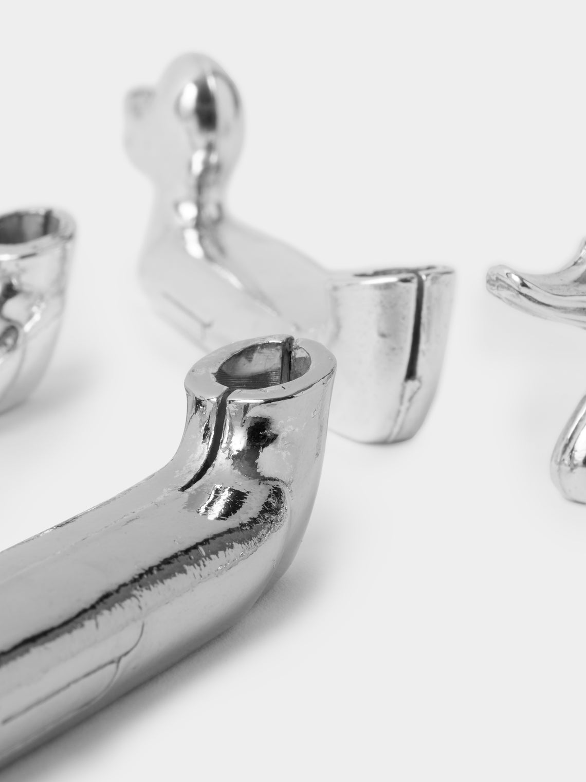Antique and Vintage - | Set of 12 | Mid-Century Silver-Plated Duck Knife Rests - Silver - ABASK