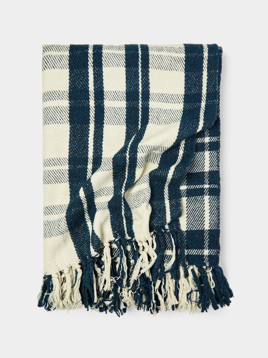 Hollie Ward - Maggie Handwoven Shetland Wool Check Blanket -  - ABASK - 