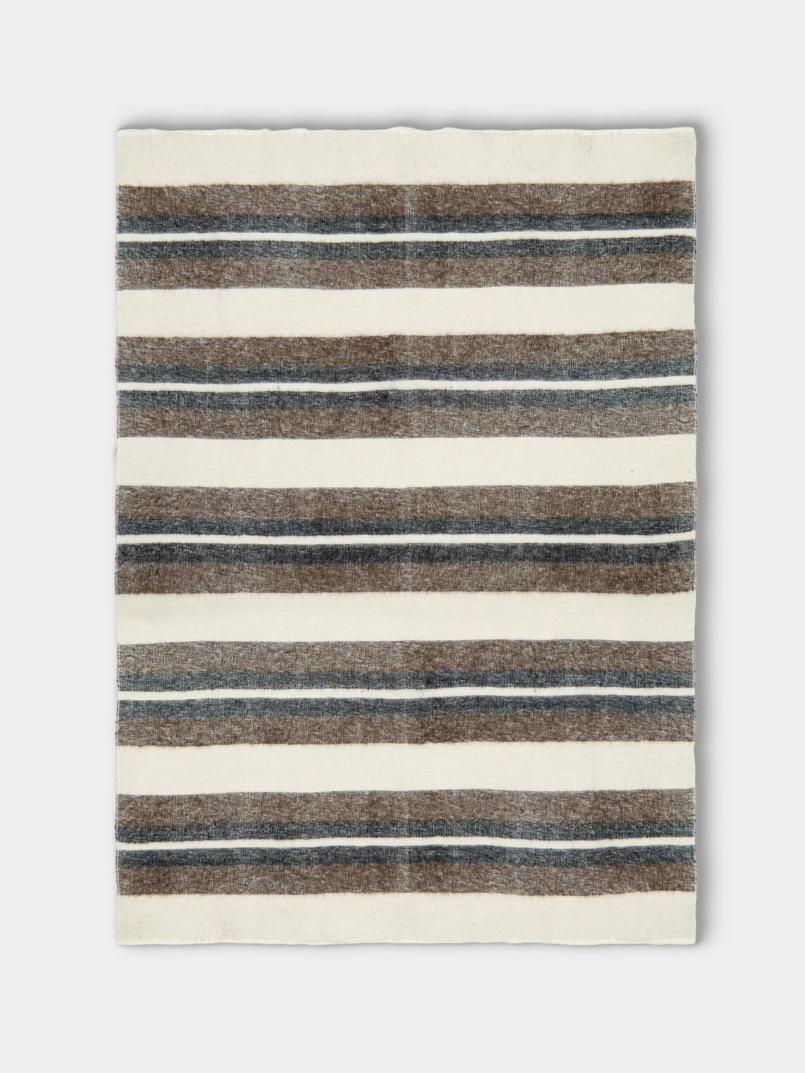 Denis Colomb - Dolpo Striped Nomad Cashmere Blanket (79in/2m) - White - ABASK - 