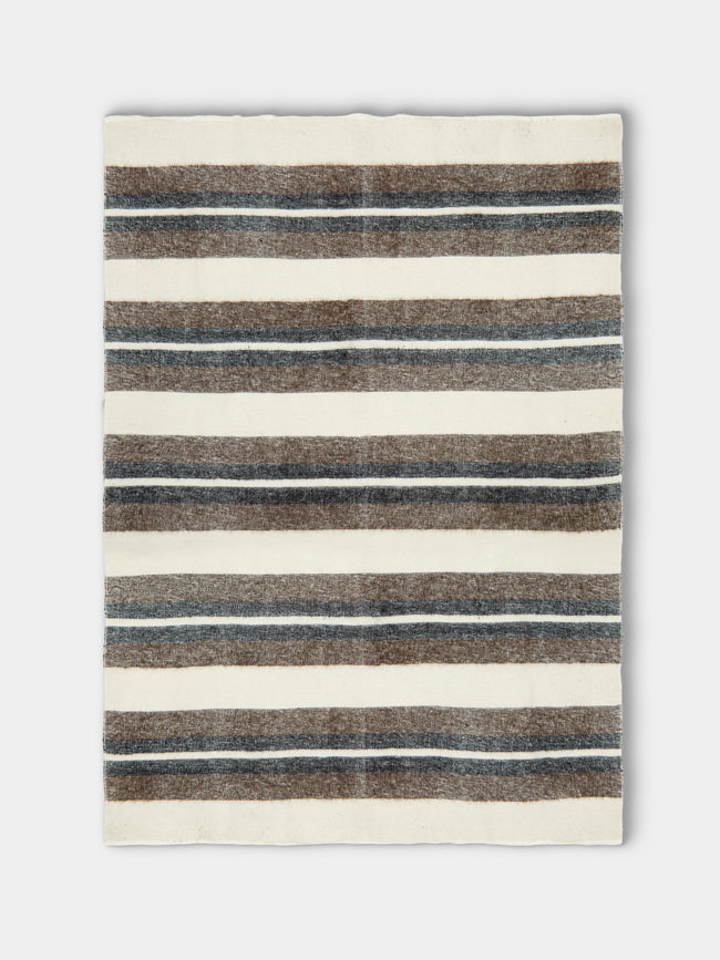 Denis Colomb - Dolpo Striped Nomad Cashmere Blanket (79in/2m) - White - ABASK - 