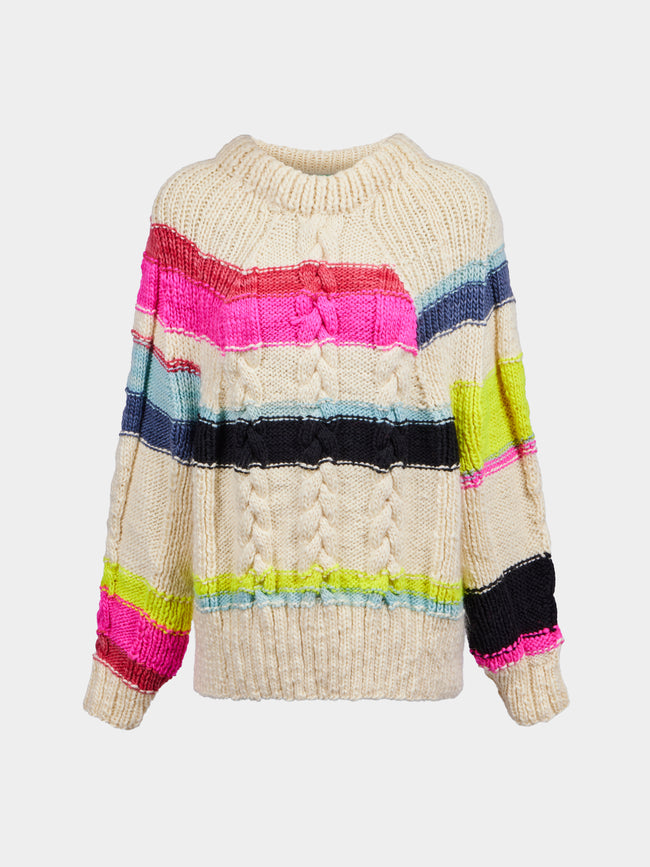 La Fetiche - Violet Hand-Knitted Wool Sweater | Size: S - Multiple - ABASK - 