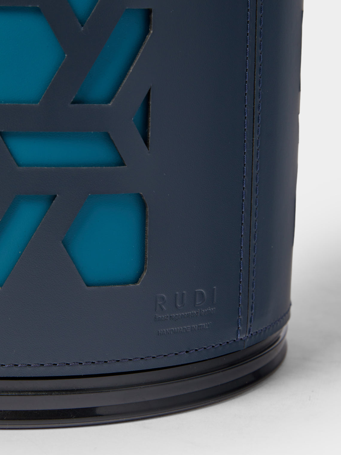 RUDI - Bino Leather Wastepaper Bin - Blue - ABASK