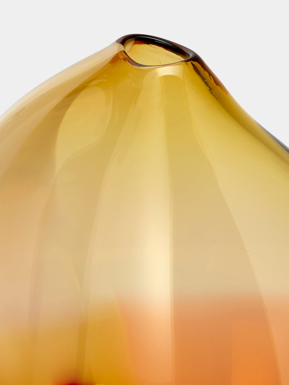 Michele Oberdieck - Antique Spring Hand-Blown Glass Vase (12in/30cm) - Orange - ABASK