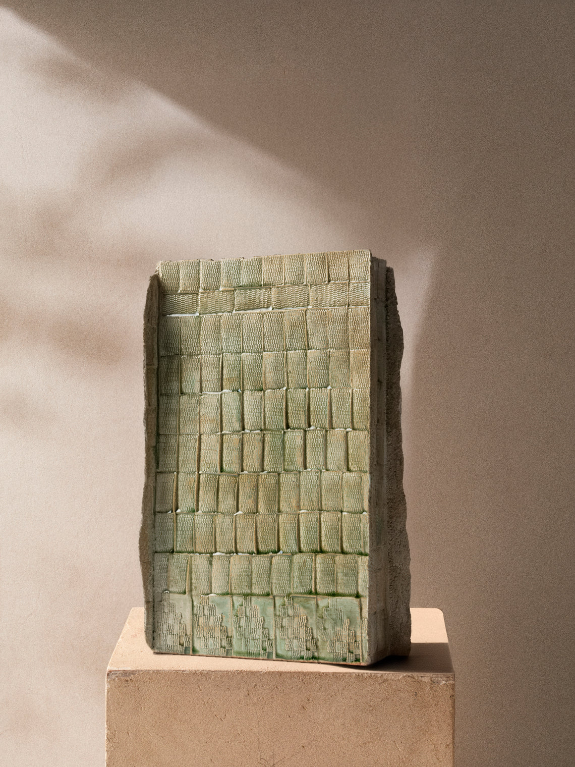 Ella Porter - Soft Sage Hand-Built Stoneware Vessel (15.5in/40cm) - Green - ABASK