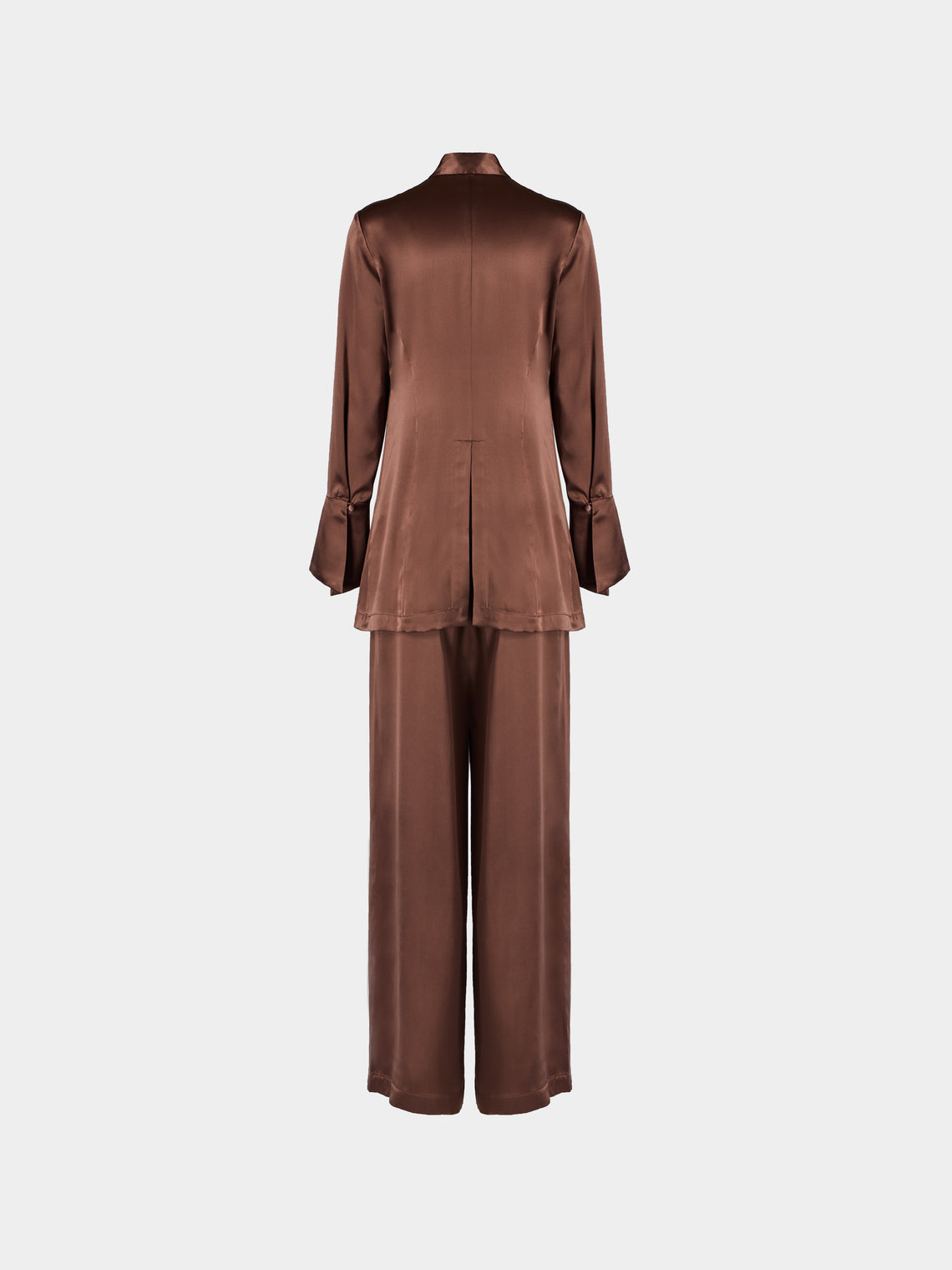 Loretta Caponi - Azalea Silk Pajama Set | Size: S - Brown - ABASK