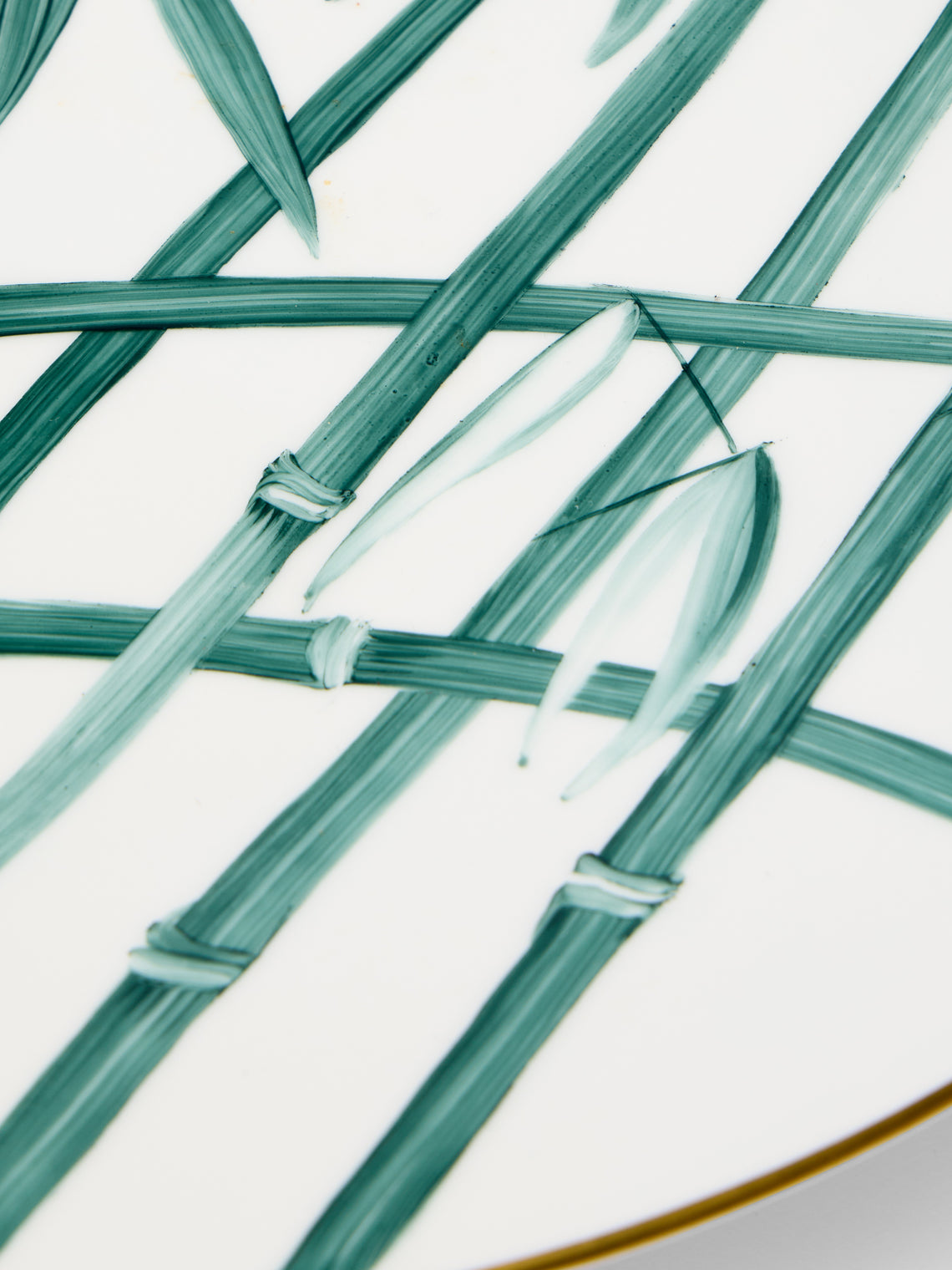 Marie Daage - Jardin d'Arashiyama Hand-Painted Porcelain Cake Stand - White - ABASK