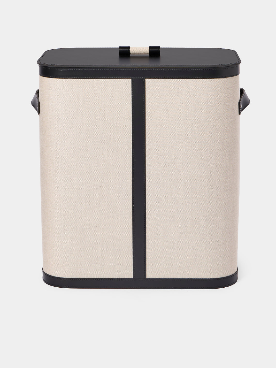 Pinetti - Penelope Leather and Canvas Lidded Laundry Basket - Beige - ABASK - 
