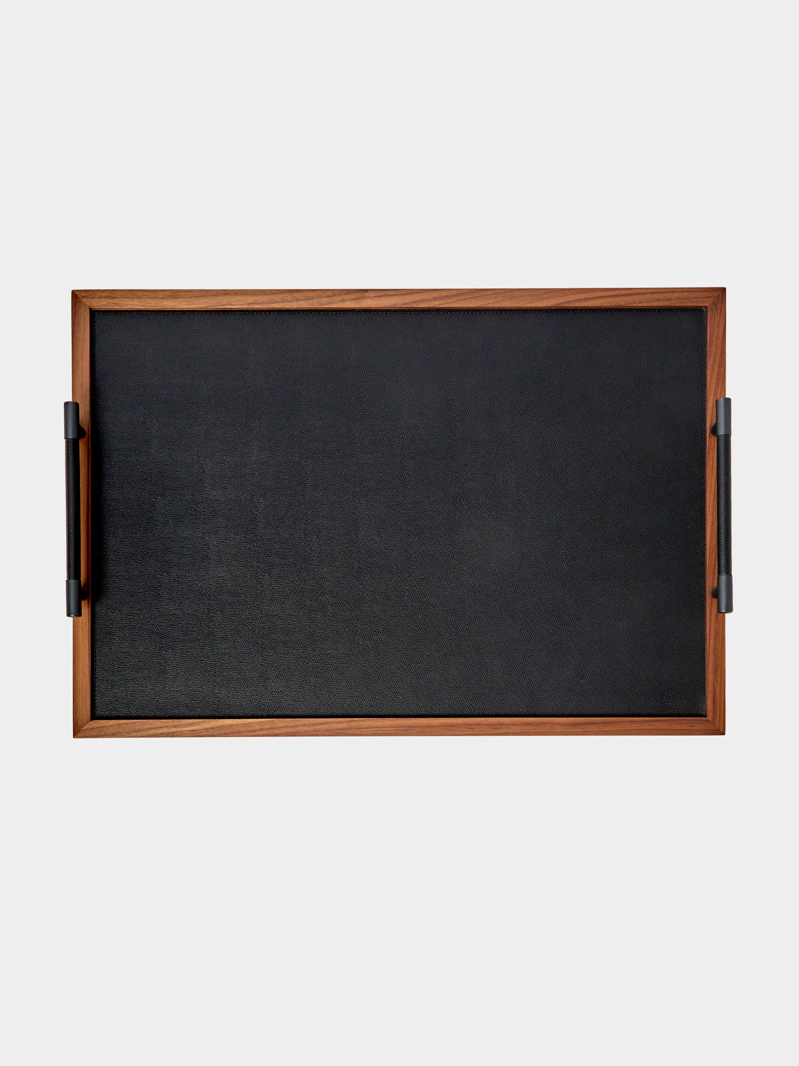 Pinetti - Dedalo Leather and Walnut Tray Table - Black - ABASK