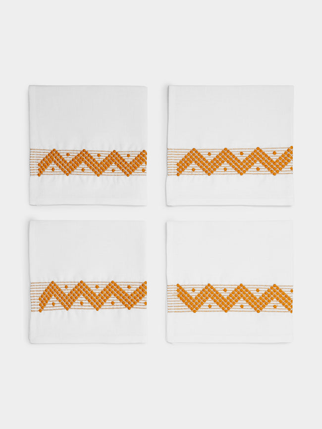 The Table Love - Zigzag Hand-Embroidered Linen Napkins (Set of 4) -  - ABASK