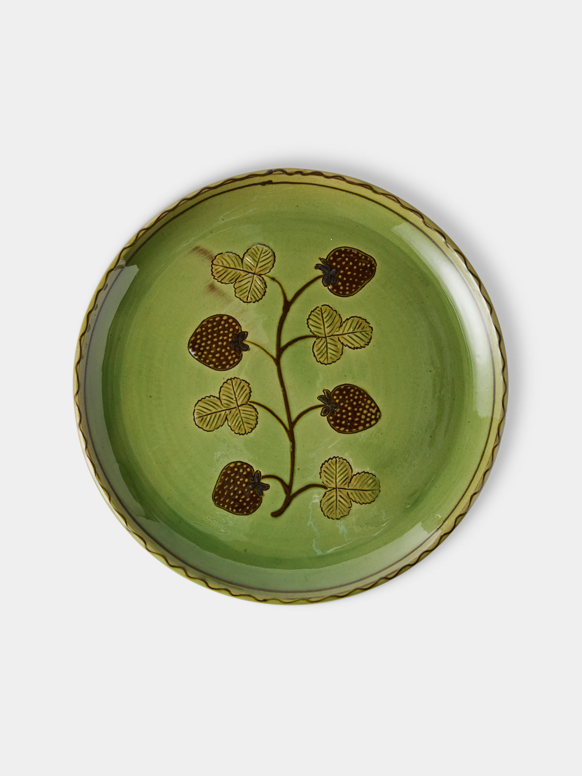 Poterie d’Évires - Fruits Hand-Painted Ceramic Dinner Plates – 9.5in/24cm (Set of 3) - Brown - ABASK