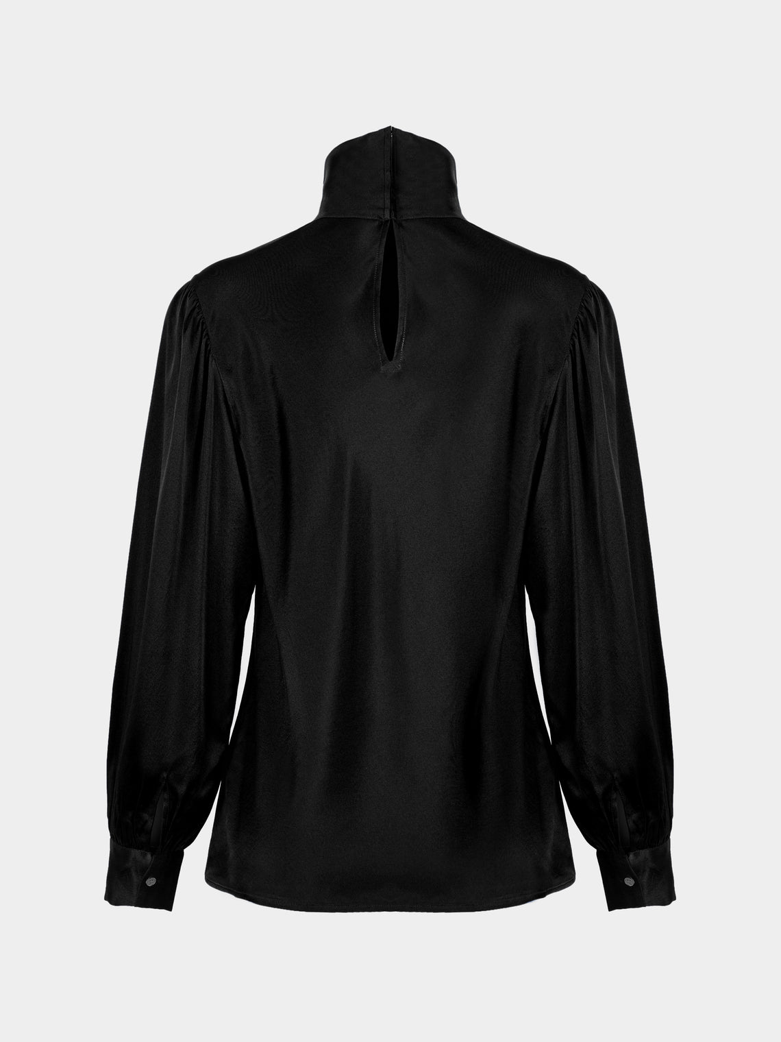 Ryan Roche - Silk Bias High-Neck Blouse | Size: S - Black - ABASK