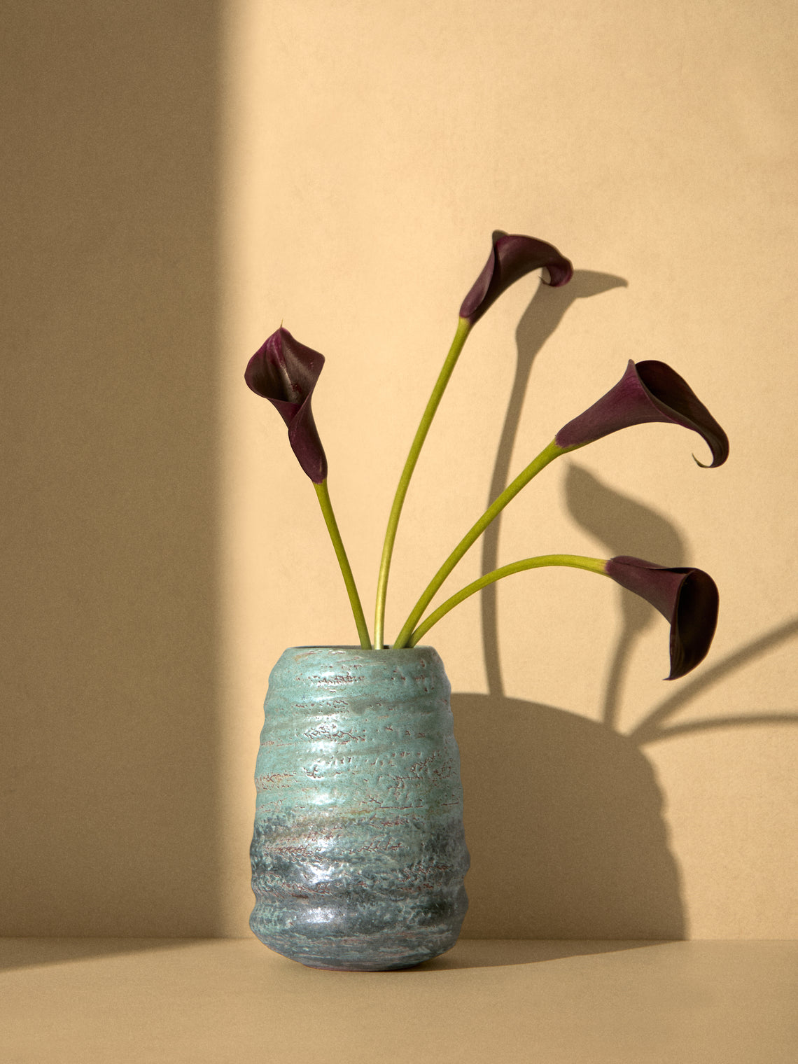 Peter Speliopoulos Projects - Hand-Thrown Stoneware Vase (8.5in/21.5cm) - Blue - ABASK