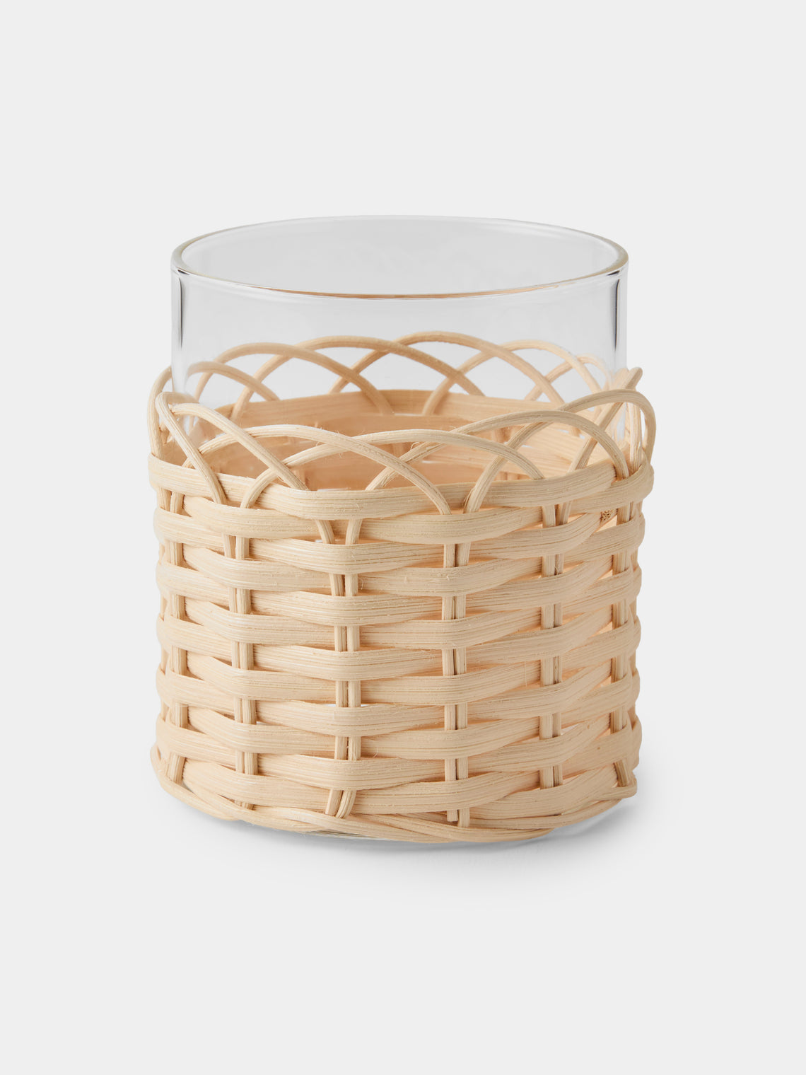 Pigment France - Wideville Rattan Table Candle Holder - Cream - ABASK - 