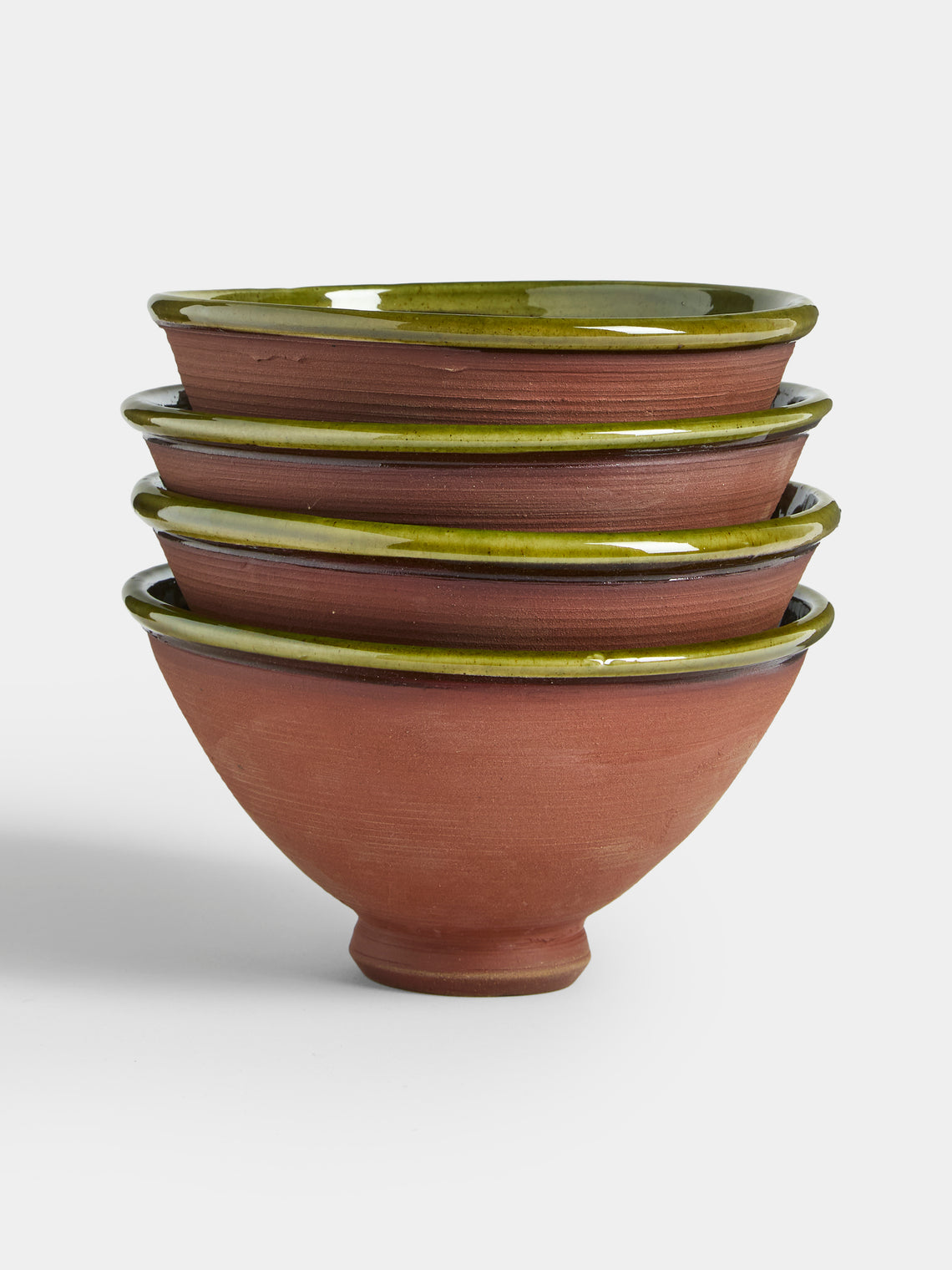 Neville Tatham - Slipware Ribbed Bowls (Set of 4) - Brown - ABASK - 