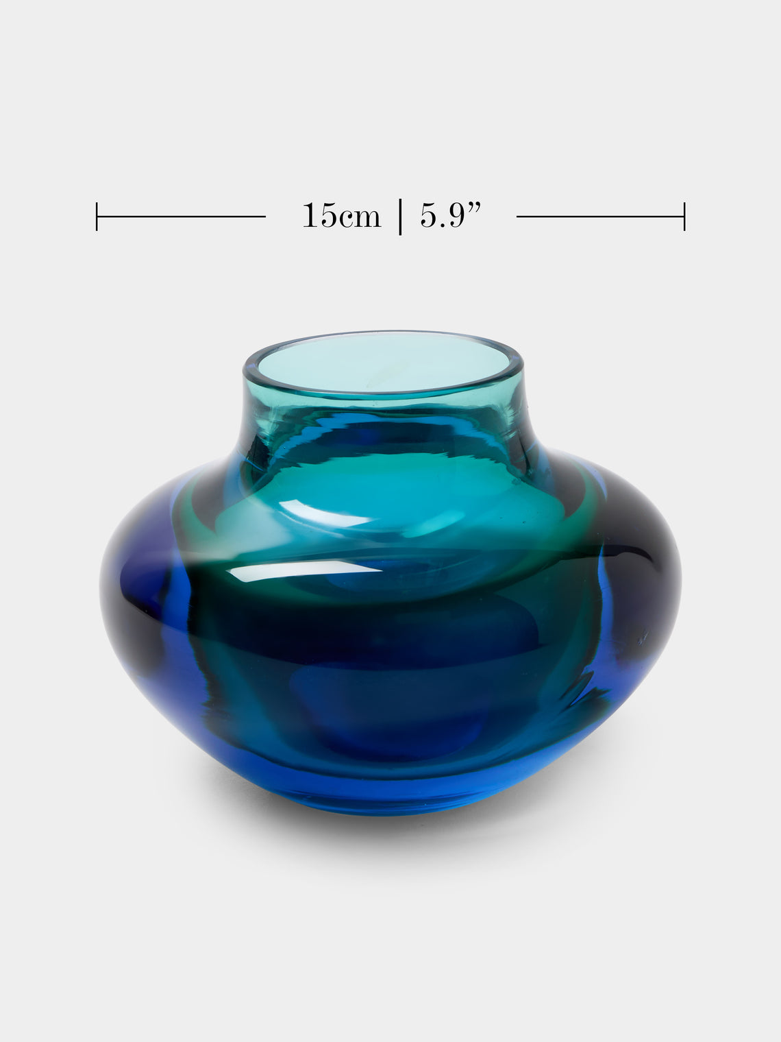 Antique and Vintage - 1970s Seguso Glass Vase (6in/15cm) - Blue - ABASK