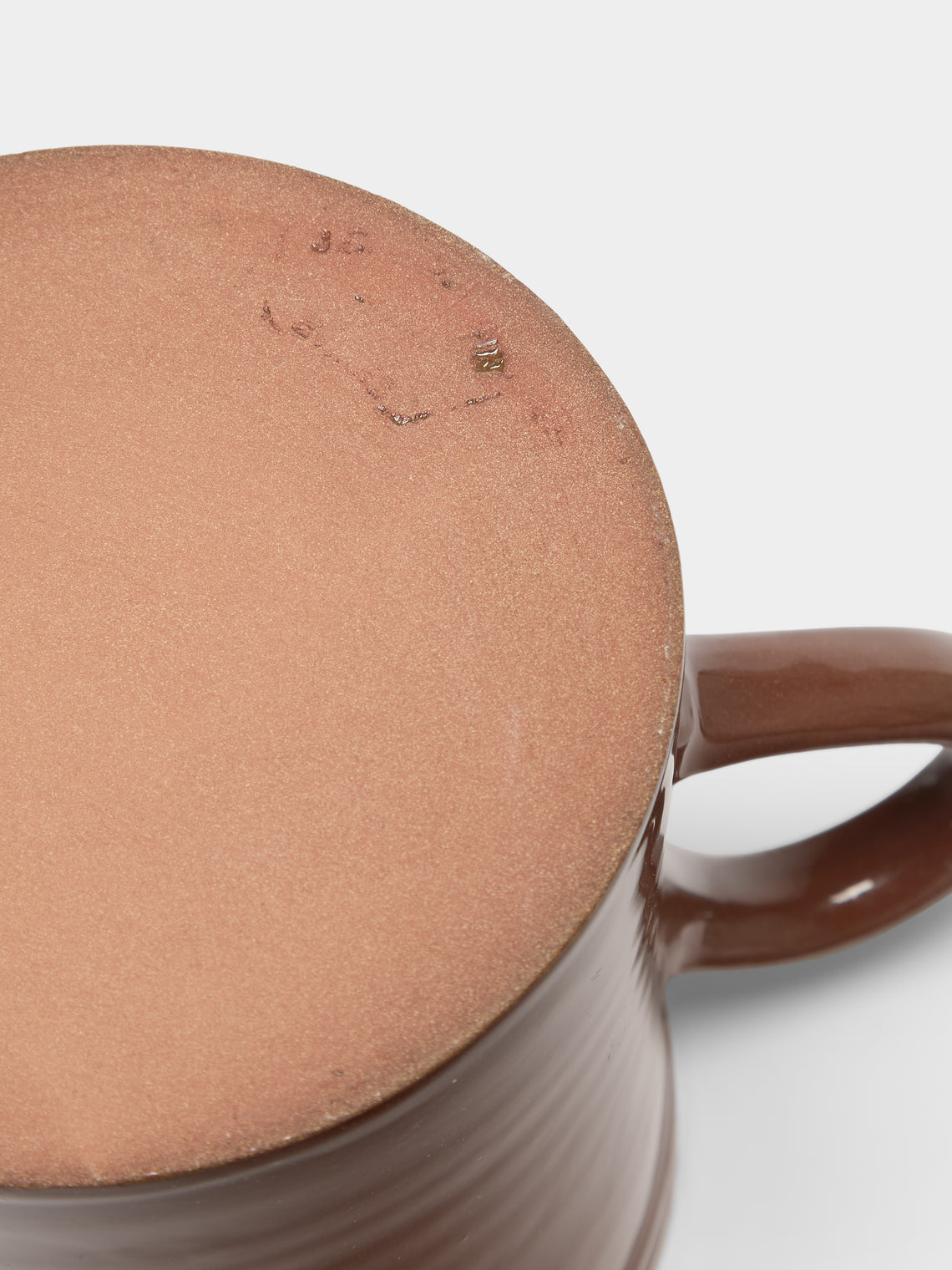 Poterie d’Évires - Birds Hand-Painted Ceramic Straight-Edge Jug (34oz/1L) - Light brown - ABASK