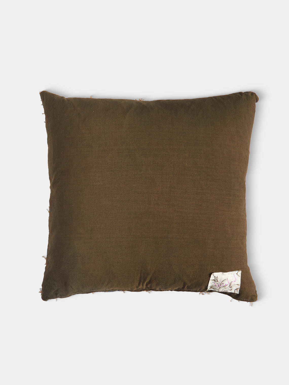 By Walid - 18th-Century French Aubusson Tapestry and Linen Cushion (25.5in/65cm) - Yellow - ABASK