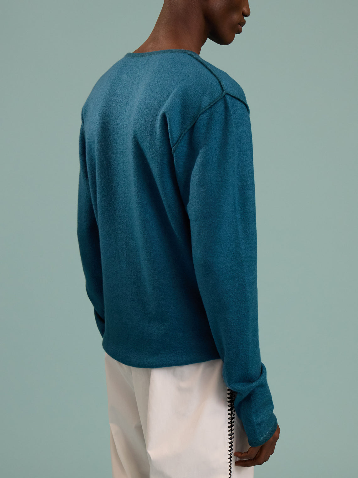 Denis Colomb - Fuzzy Brushed Cashmere Crew-Neck Sweater | Size: M - Blue - ABASK