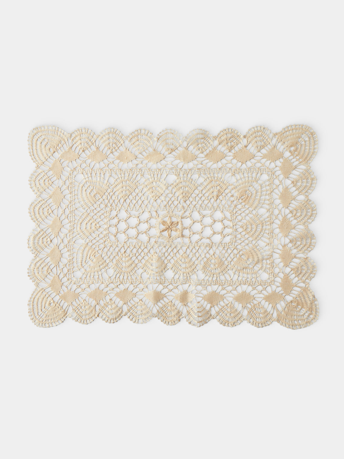 Rolane du Dreuih Creations - Lacework Linen Medium Oblong Placemats (Set of 4) - Cream - ABASK - 