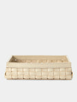Riviere - Woven Leather Tray (10in/25cm) - Cream - ABASK - 