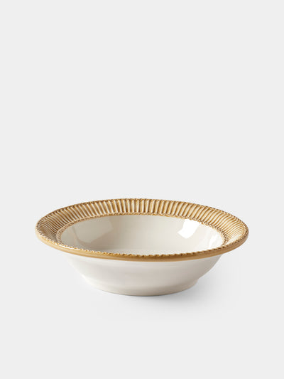 Tessalume Ceramiche - Wicker Hand-Painted Ceramic Large Salad Bowl - White - ABASK - 