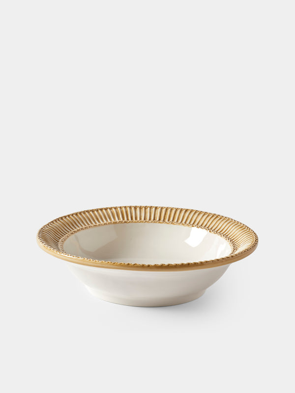 Tessalume Ceramiche - Wicker Hand-Painted Ceramic Large Salad Bowl - White - ABASK - 