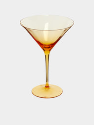 Moser - Optic Hand-Blown Crystal Martini Glasses (Set of 2) - Yellow - ABASK - 