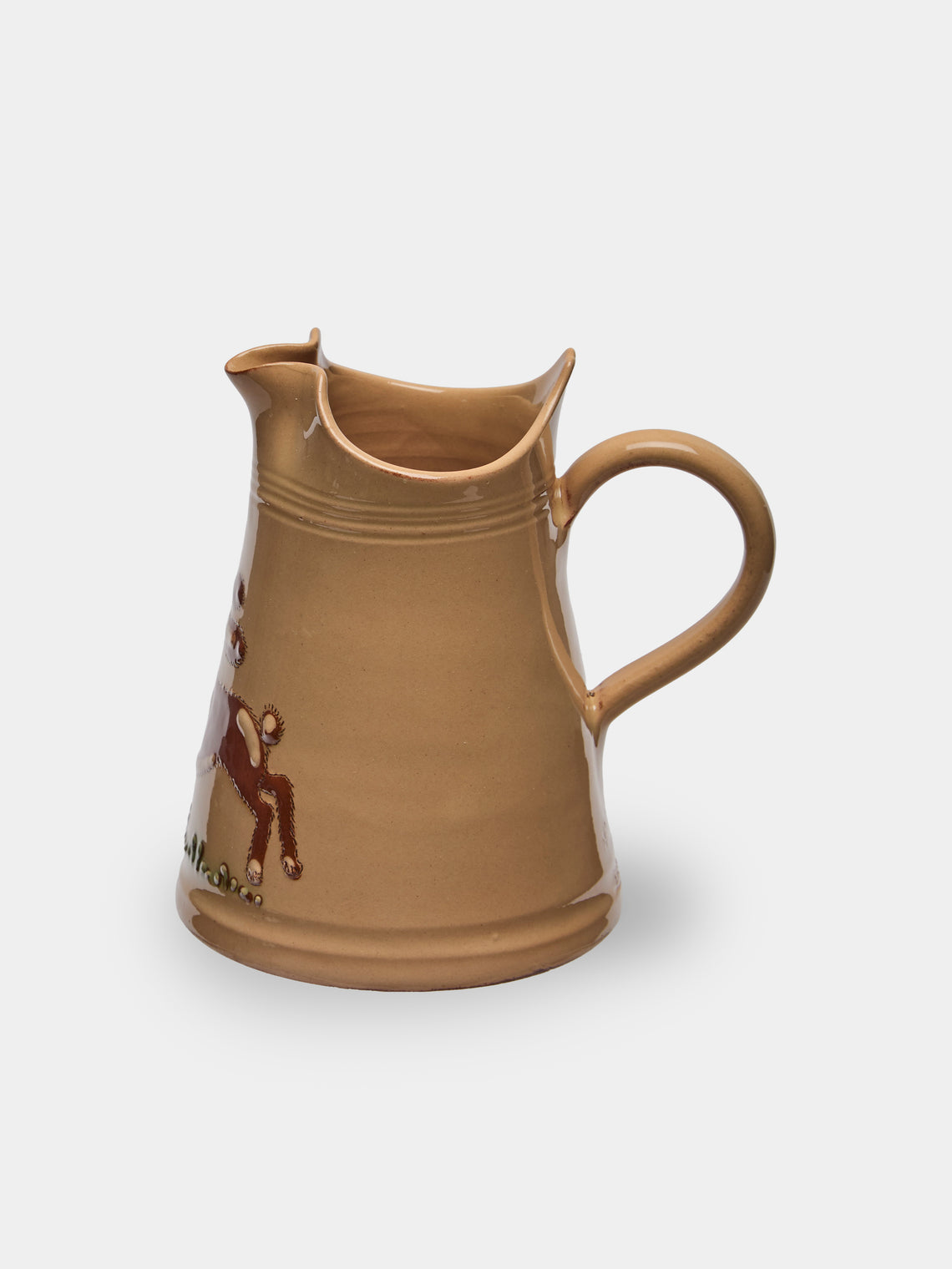 Poterie d’Évires - Rabbits Hand-Painted Ceramic Petite Milk Jug - Cream - ABASK