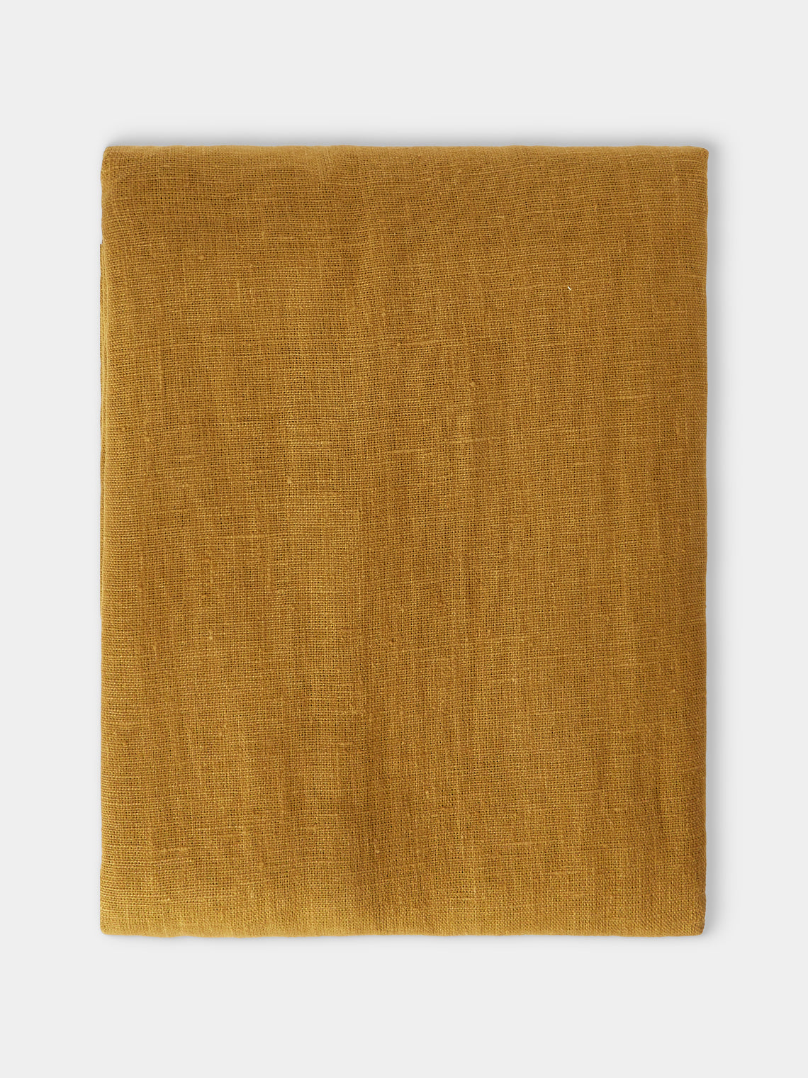 Volga Linen - Linen Round Tablecloth (110in/2.8m) - Yellow - ABASK
