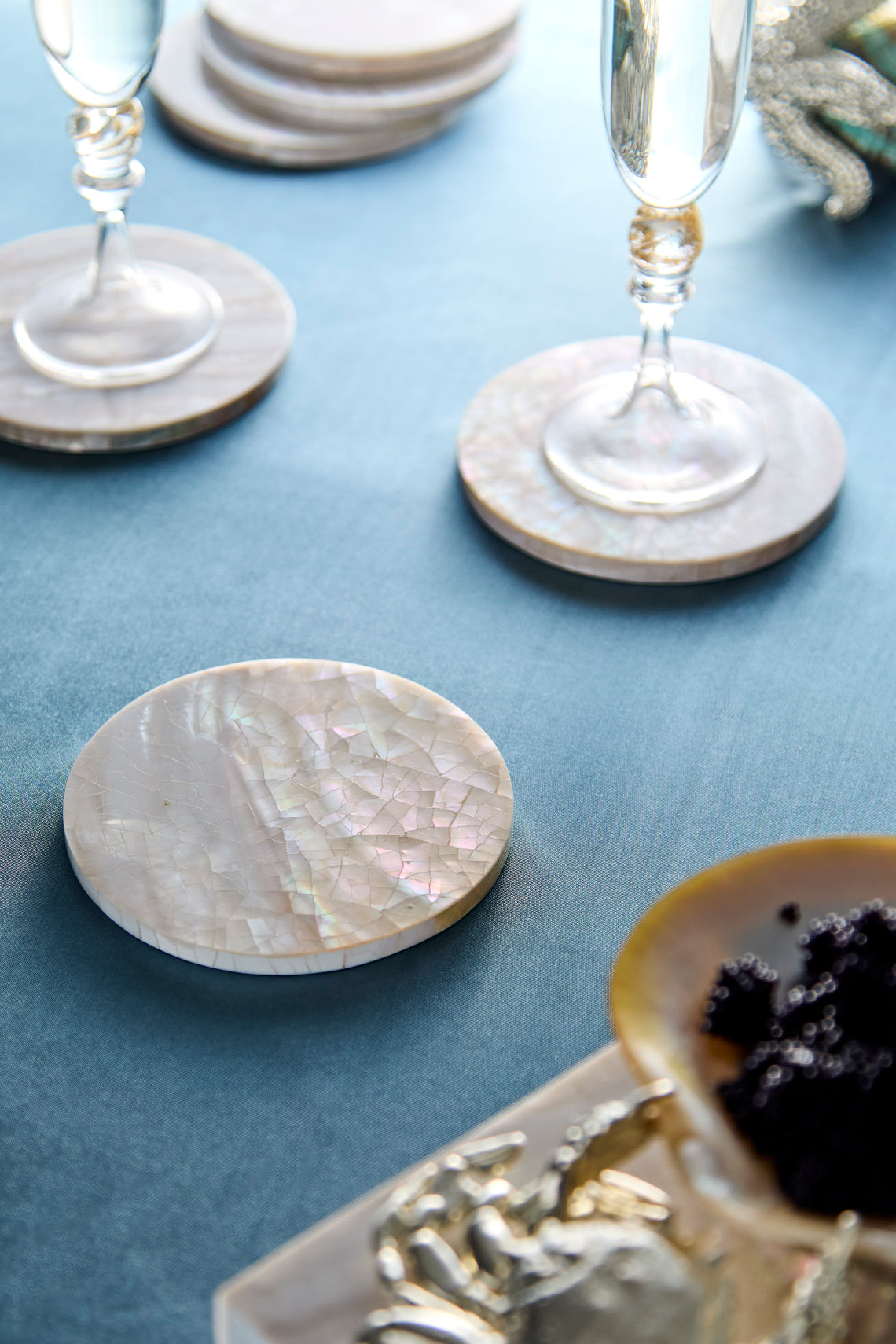 Objet Luxe - Mother-of-Pearl Coasters (Set of 6) - Ivory - ABASK