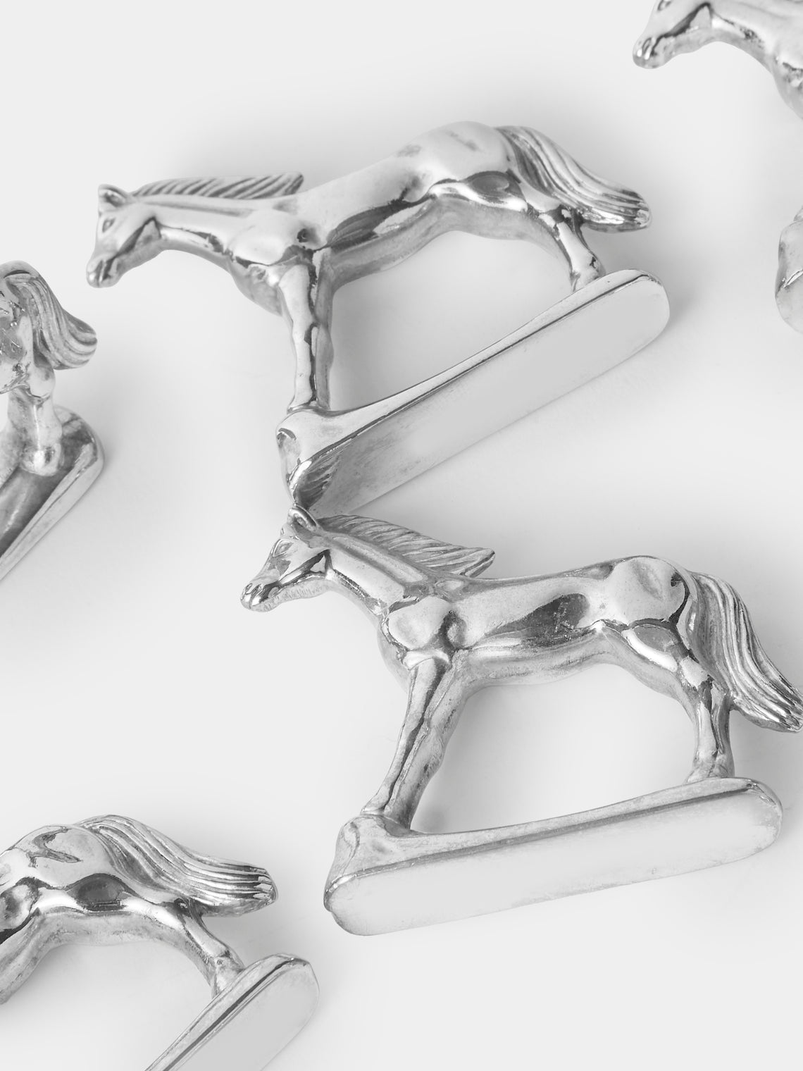 Antique and Vintage - Mid Century Silver Plated Horse Knife Rest (Set of 12) - Silver - ABASK