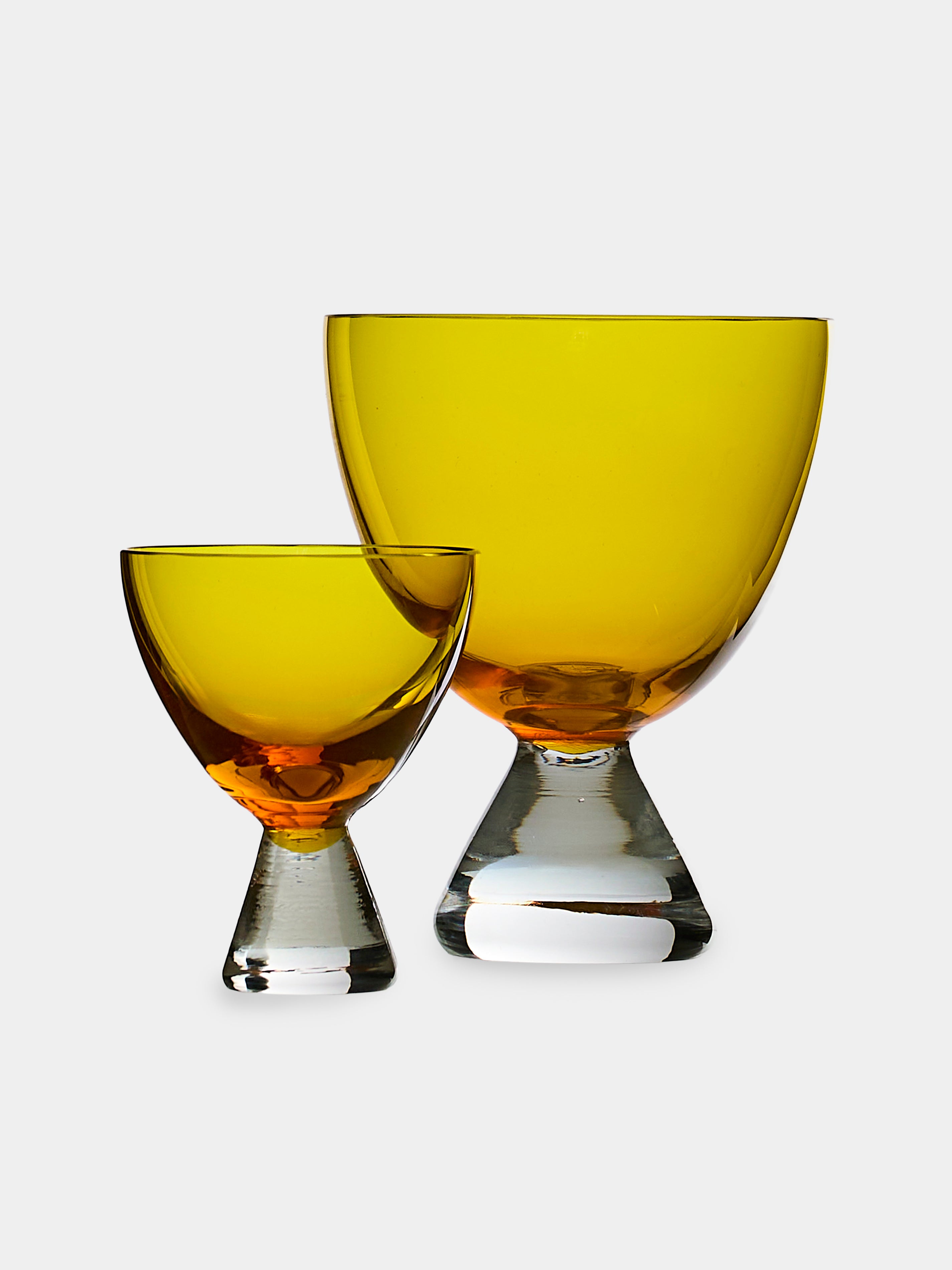 Yellow Archive Revival 1941 Hand-Blown Murano Wine Glasses