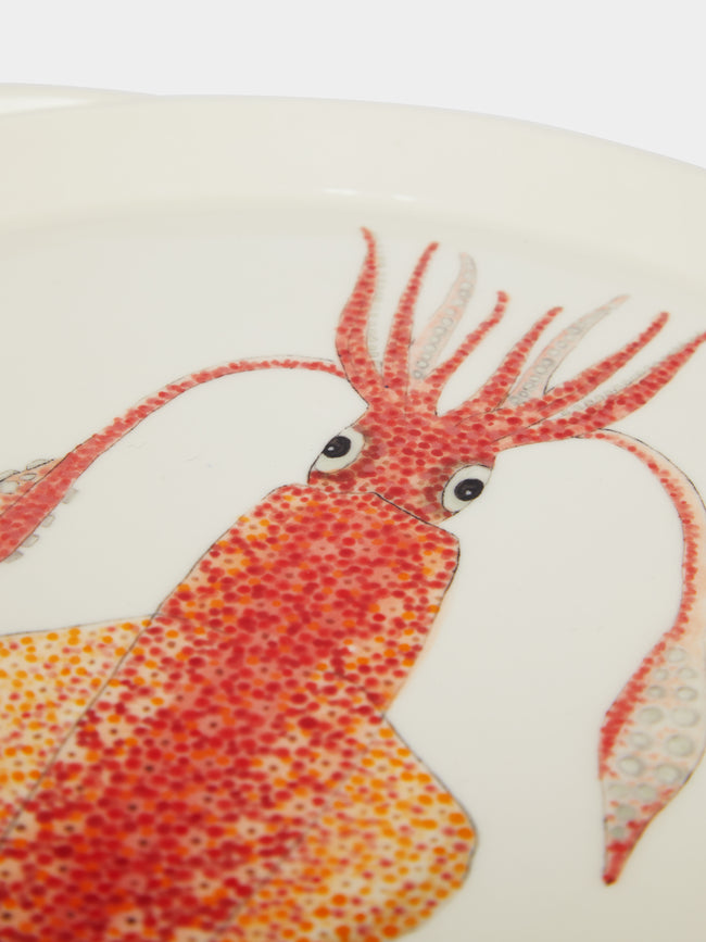 Casa Adams - Mollusc Hand-Painted Porcelain Dinner Plates (Set of 4) -  - ABASK