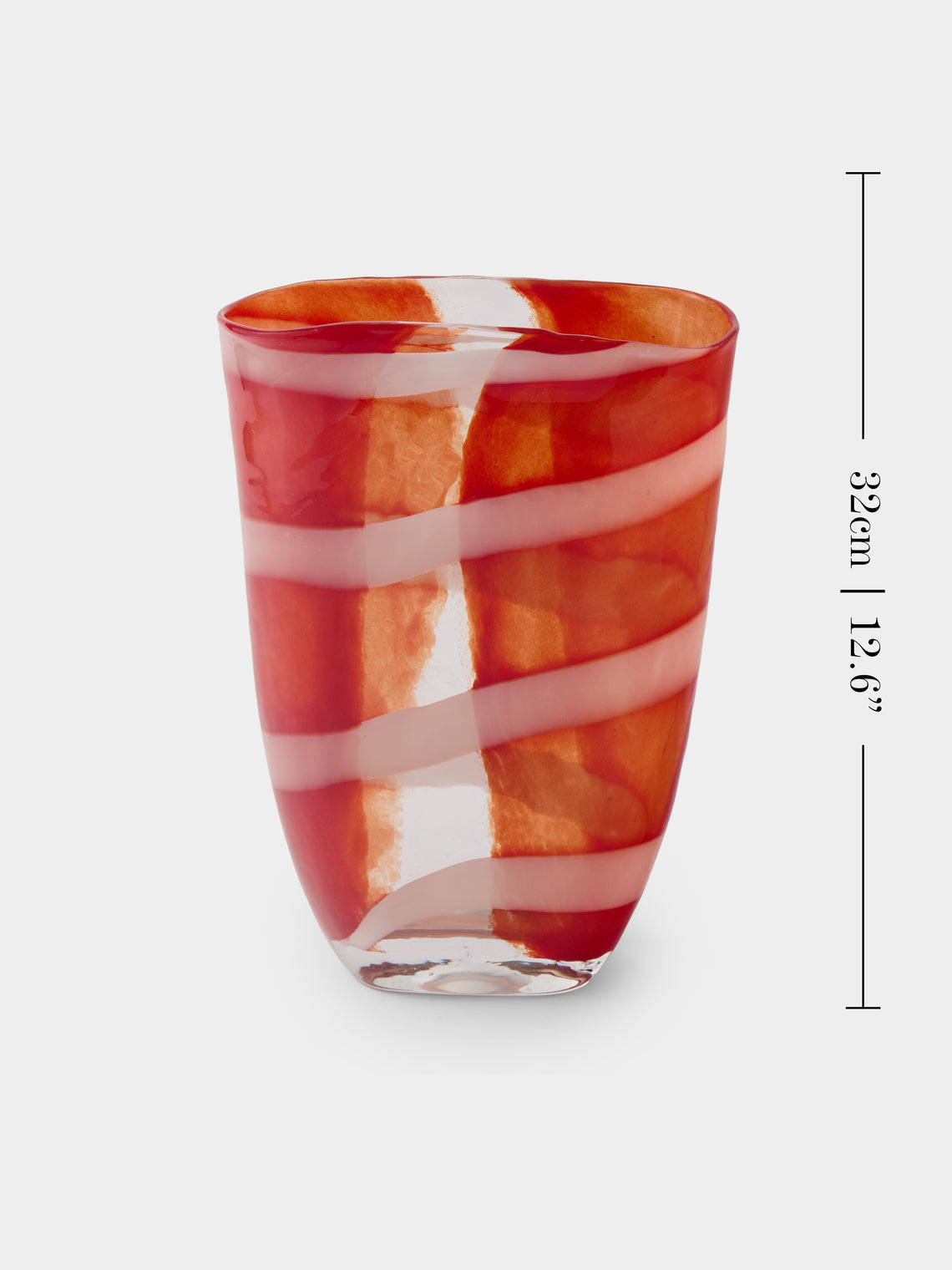 Antique and Vintage - 1960s Seguso Murano Glass Vase (11.5in/29cm) - Orange - ABASK