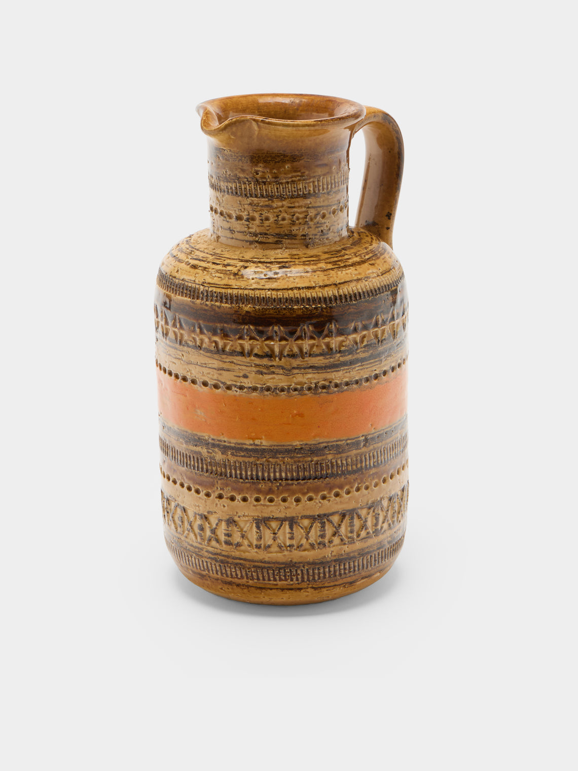 Antique and Vintage - 1960s Bitossi Sahara Ceramic Jug - Green - ABASK