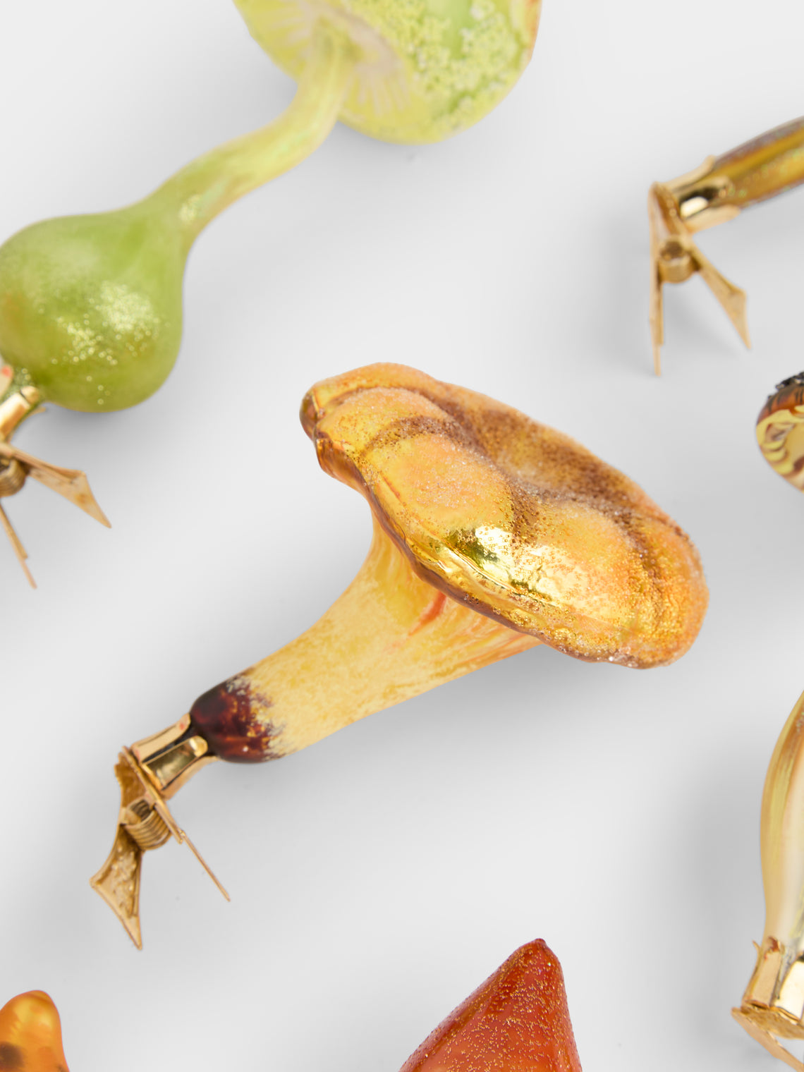 ABASK Decorations - Psychedelic Mushrooms Hand-Blown Glass Clip-On Tree Decorations (Set of 8) - Multiple - ABASK