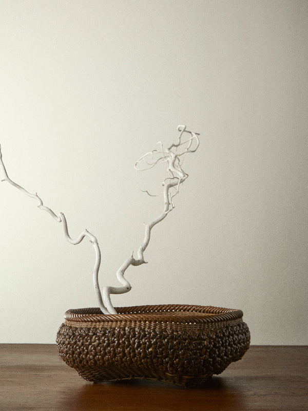 Junpei Kawaguchi - Hand-Braided Rattan Flower Basket - Brown - ABASK