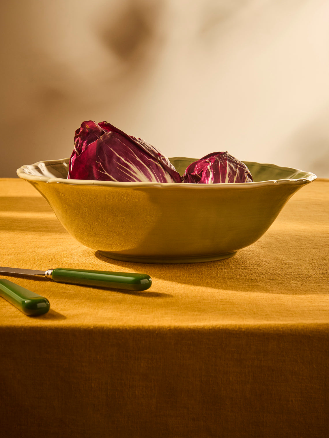 Maison Pichon Uzès - Provence Hand-Glazed Ceramic Salad Bowl - Green - ABASK