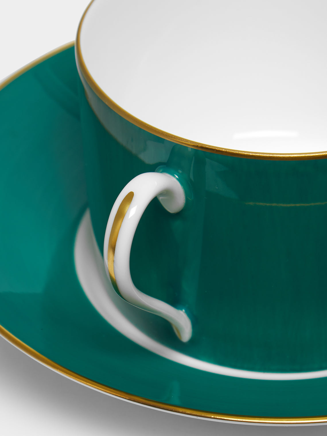 Robert Haviland & C. Parlon - Coco Hand-Painted Porcelain Breakfast Cup and Saucer (Set of 2) - Green - ABASK