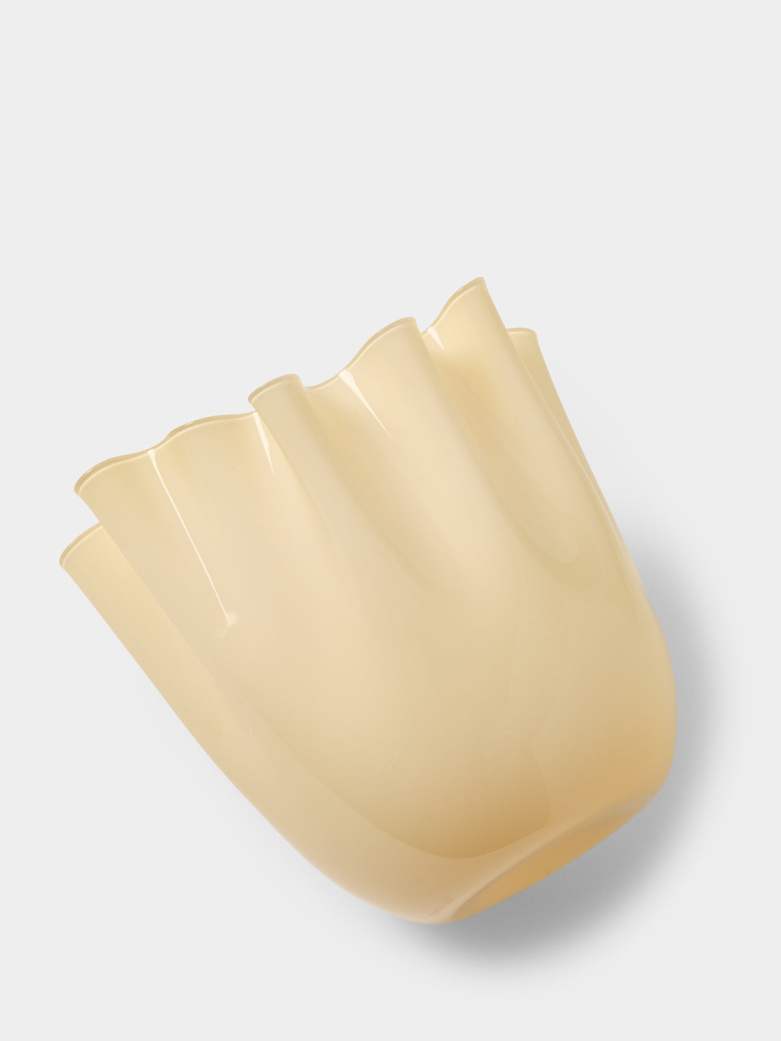 Venini - Fazzoletto Hand-Blown Murano Glass Vase (9.5in/24cm) - Yellow - ABASK