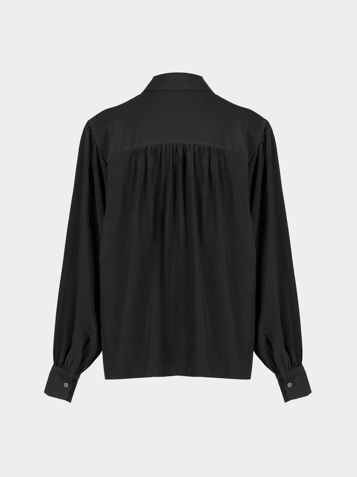 Ryan Roche - Silk Collared Blouse | Size: S - Black - ABASK