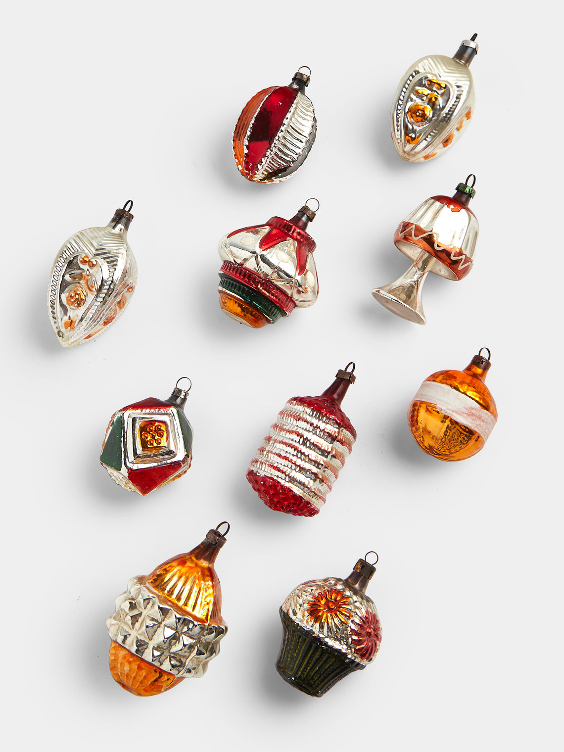 Antique and Vintage - Early-20th-Century Christmas Glass Baubles (Set of 10) - Multiple - ABASK