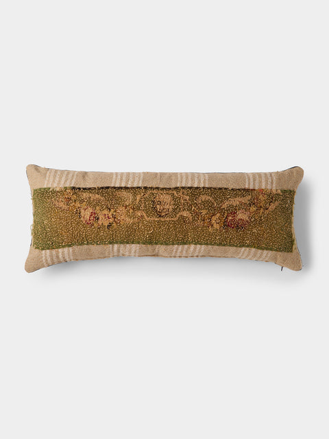 By Walid - 18th-Century French Aubusson Tapestry Wool and Cotton Cushion (31.5in/80cm) - Multiple - ABASK - 