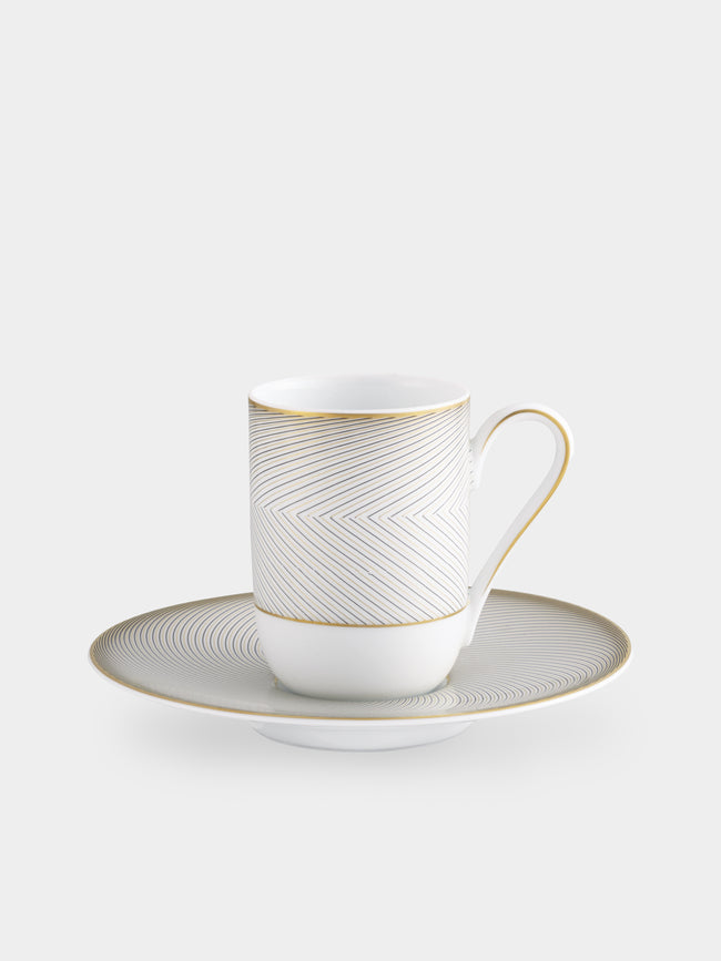 Raynaud - Oskar Porcelain Espresso Cup and Saucer (Set of 2) - Gold - ABASK - 