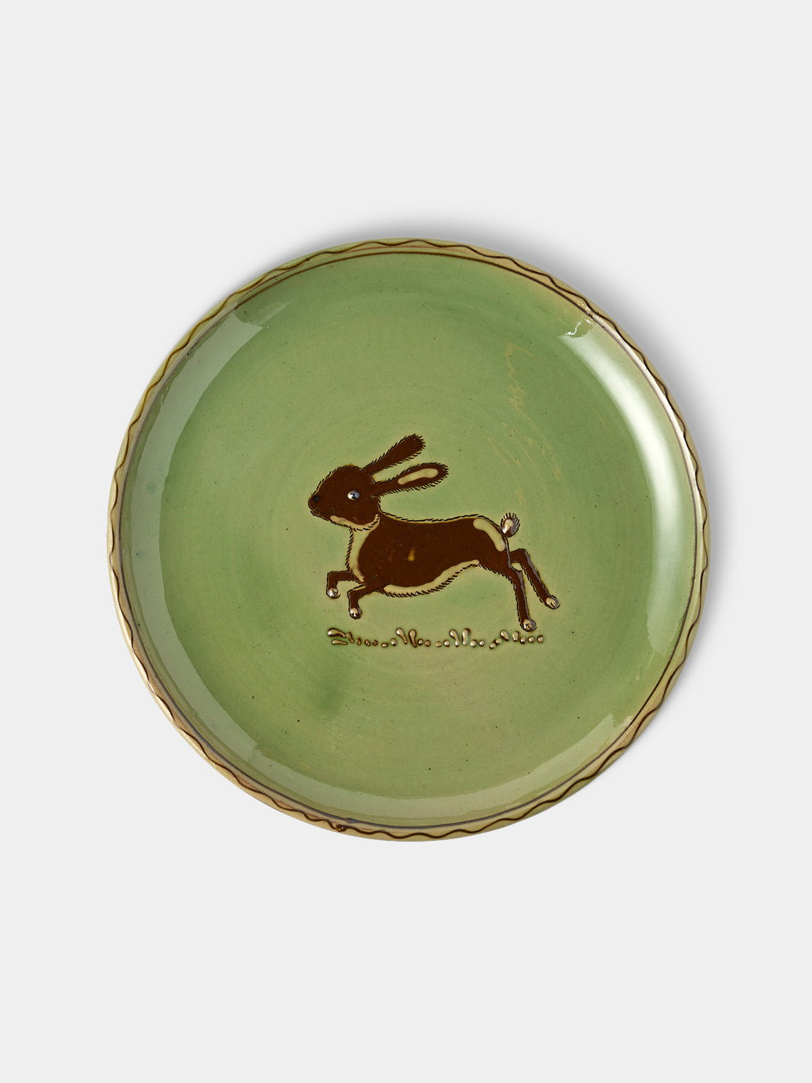 Poterie d’Évires - Animals Hand-Painted Ceramic Plates – 9.5in/24cm (Set of 8) - Green - ABASK
