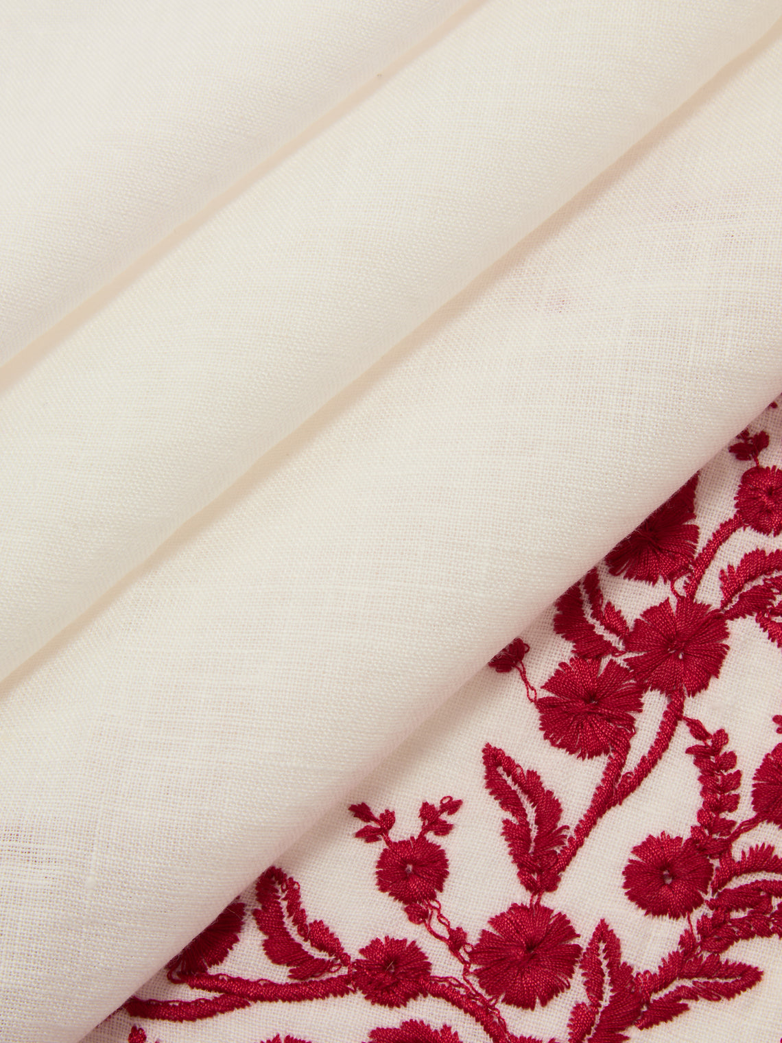 Borgo delle Tovaglie - Venaria Embroidered Linen Napkins (Set of 4) - Red - ABASK