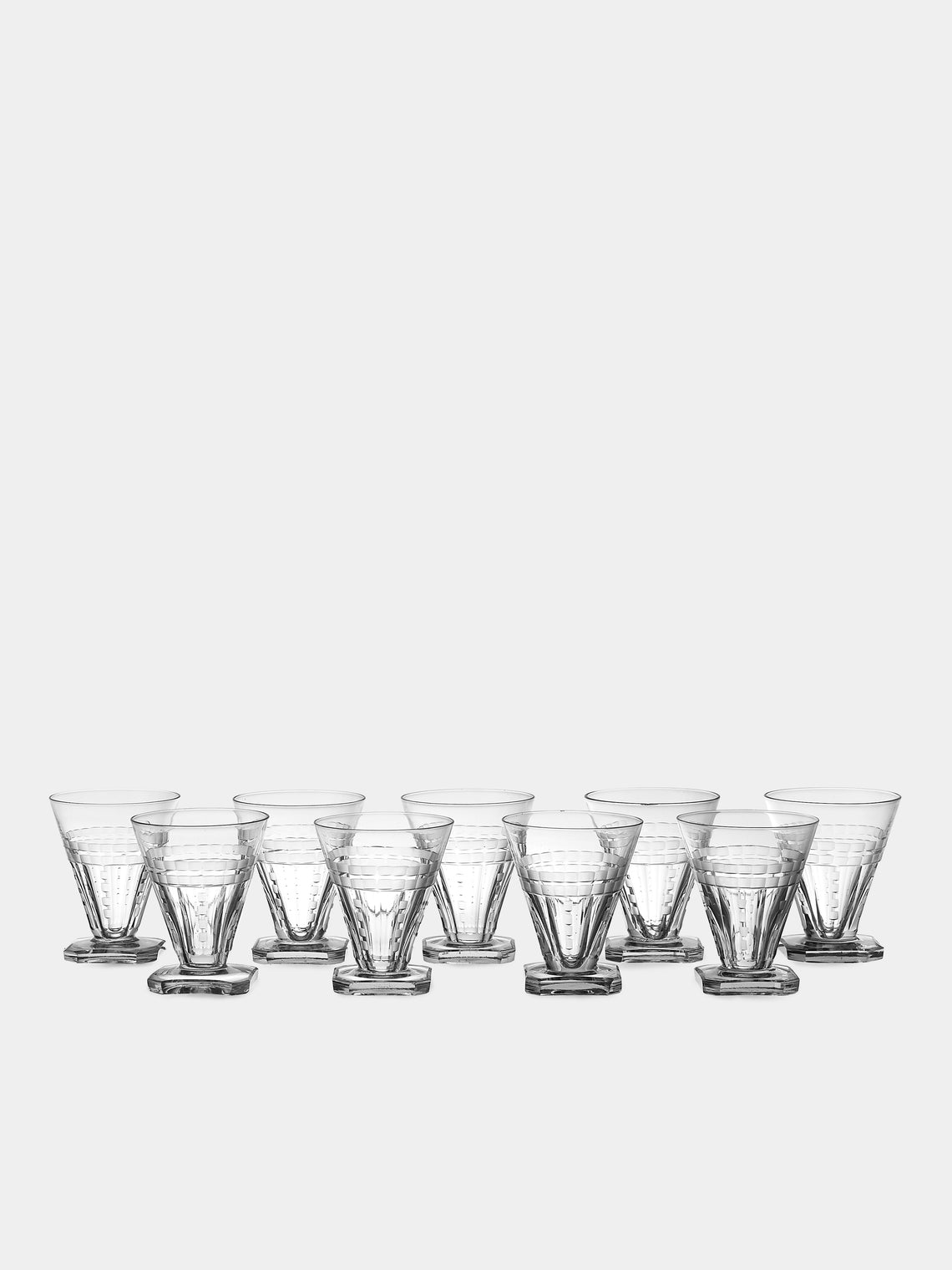 Antique and Vintage - 1920s Saint Louis Crystal Glasses (Set of 8) - Clear - ABASK