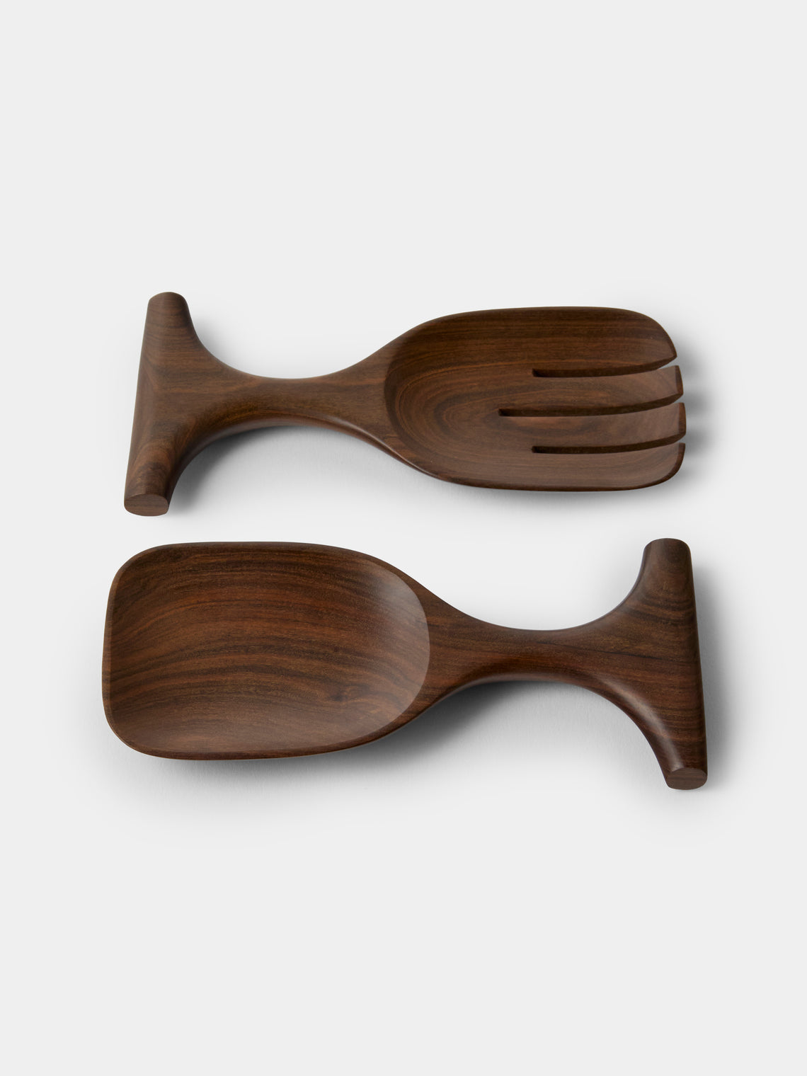 CasaLatina - Lara Whale Hand-Carved Hardwood Salad Servers - Brown - ABASK
